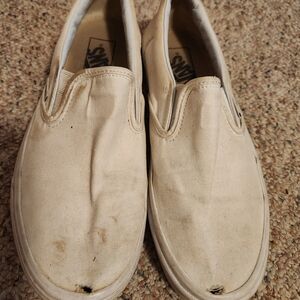 Vans Women's Beige Slip-On Sneakers